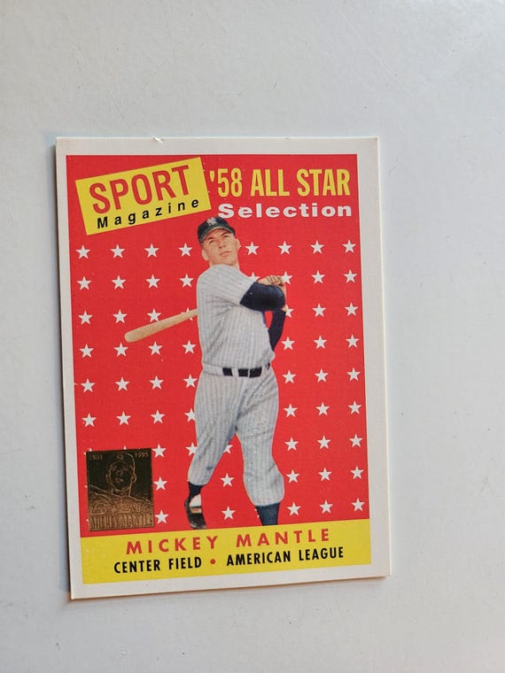 Rare 1958 Topps Sport All Star #487 Mickey Mantle New York Yankees