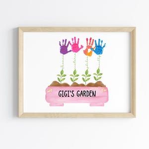 Cadeau fête des mères d'un enfant en bas âge, jardin de Gigi, souvenir empreinte de main d'enfant, cadeau personnalisé pour maman, grand-mère, gigi