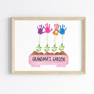 Presente de arte artesanal para o dia das mães das crianças, jardim grandema, lembrança de impressão de mão infantil, presente personalizado para a mãe, buquê de flores para atividades de aniversário