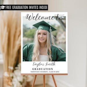 Minimal Modern Graduation Party Welcome Sign Customizable Graduation Celebration Welcome Sign in Stunning Minimal Modern Design Full Custom
