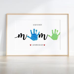 Mother's day craft handprint art birthday activity floral bouquet grandma flower DIY kids children toddler baby printable keepsake