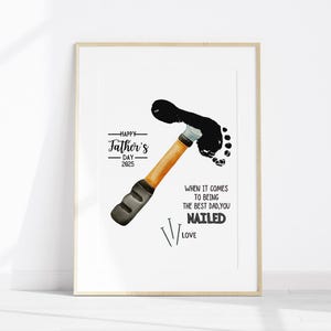 Fußabdruck Handabdruck Kunst Vatertagskarte, Vatertags Handabdruck Handwerk, Opa Handabdruck Kunst, Geburtstag Handabdruck Kunst, Hammer Fußabdruck Kunst