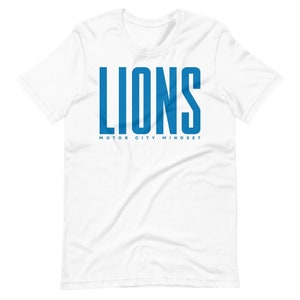 Lions T-Shirt | Detroit Football Shirt | Sports Apparel | T-Shirts & Hoodies | Lions White Tee