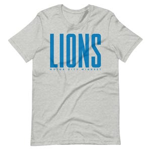 Lions T-Shirt | Detroit Football Shirt | Sports Apparel | T-Shirts & Hoodies | Lions Grey Tee