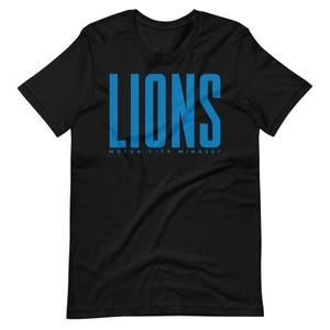 Lions T-Shirt | Detroit Football Shirt | Sports Apparel | T-Shirts & Hoodies | Lions Black Tee