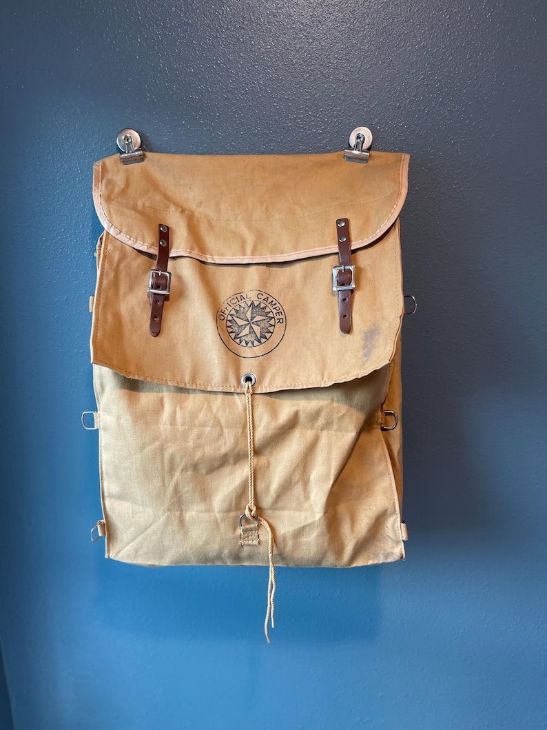 Vintage 1950s Boy Scout Yucca Canvas & Leather Backpack - Etsy