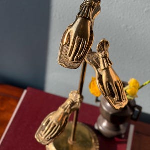 Antique Brass Hand Clip Stand - Etsy