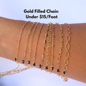 14k Gold Filled Chain by The Foot | Best Price Wholesale Bulk Chain | Permanent Jewelry Supplies | Affordable Gold Chain Under 15 |