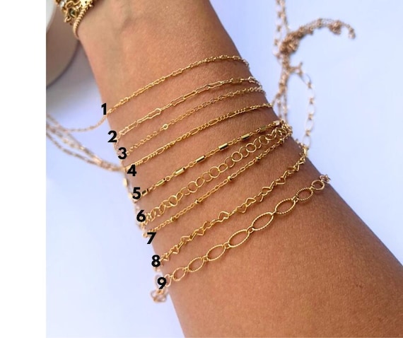 14k Gold Filled Chain - Sold By The Foot, Made in USA, Best Affordable Price, Most Popular Chains for Permanent Jewelry