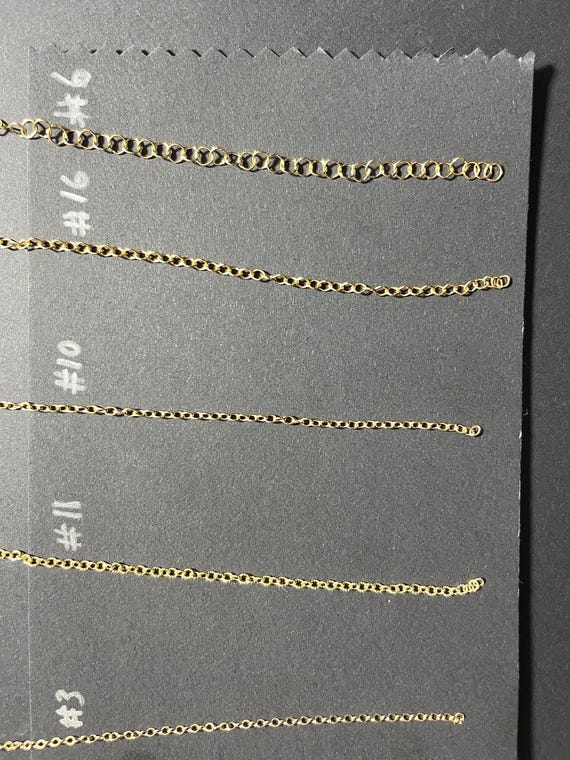14k Gold Filled Chain - Sold By The Foot, Made in USA, Best Affordable Price, Most Popular Chains for Permanent Jewelry