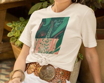 Botanisches verwirbeltes Grafik-T-Shirt: Naturliebhaber und Gärtner Geschenk