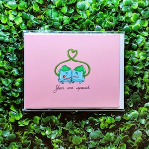 Bulbasaur Love Cards | Valentines Nintendo Geek Nerd Love Romantic Cute Video Games Gaming Gamer Cute PokemonGo Anime