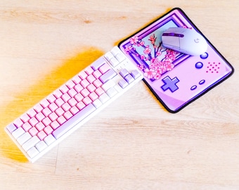 Pink Cherry Blossom Desk Mat: Kawaii Gaming Mouse Pad (9x7 inch)