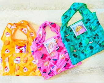 Kawaii Collapsible Shopping Tote | Japanese Konbini Reusable Bag