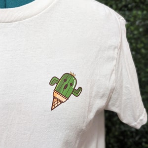 Cactuar Ice Cream Shirt White | Unique Final Fantasy Tee | Fun Summer Vibes | FFXIV Fan Sabotender