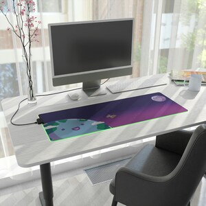 Tapete de mesa para jogos com LED Kawaii Space | Mousepad imagem 7