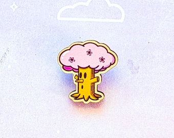 Sakura Whispy Woods Kirby inspiriert Holz Pin | Handgefertigter Emaille Pin | Niedliches Blumen Accessoire Perfekt für Fans und Sammler