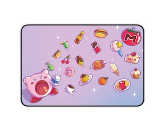 Kirby Hungry Deskmat |  Character Mouse Pad | Fun Gaming Decor | Kawaii Desk Accessory
