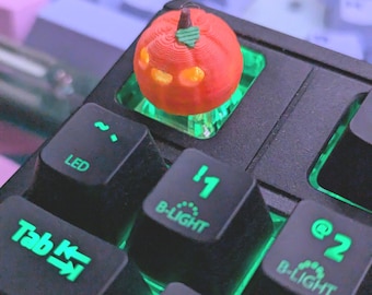 3D Printed Halloween Pumpkin Keycap: Spooky Backlit Mechanical Keyboard Accessory