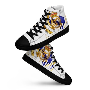 Real Madrid Shoes Real Madrid High Top Sneaker Footbal Soccer Fan Converse Style Hightop Custom Shoe Mom Dad Child Shoe Etsy