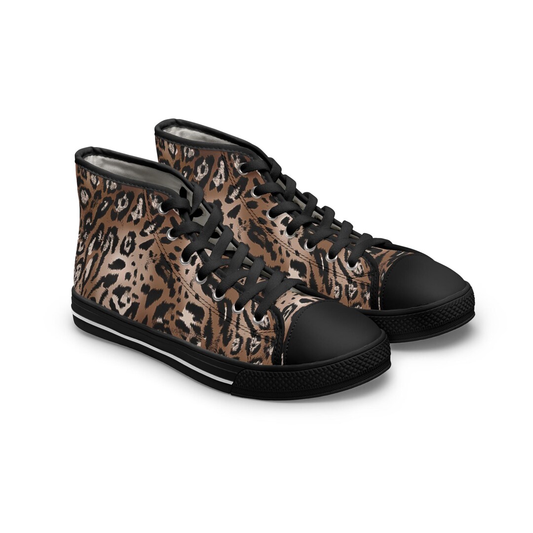 Leopard Print - Men’s high top canvas shoes main image 1
