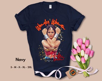 Wonder Woman Lynda Carter T-Shirt | 1970s TV Series Graphic Tee | Vintage Superhero Pop Art | Retro TV Icon Collectible Apparel For Fans USA