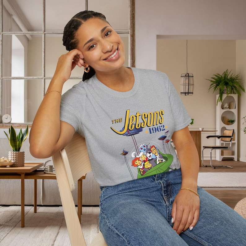 the jetson t shirt, cartoon shirt, tv show tshirts, retro t shirt women, 60s tshirt, vintage t shirt, series t shirts, gift for women, gift image 3