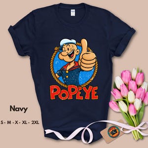 Retro Popeye T Shirt, Vintage Cartoon Tee, Funny Classic Comic Style Shirt, Gift for Fans Popeye, Gift pop culture Fans, Nostalgic Retro tee