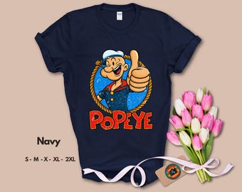 Retro Popeye T Shirt, Vintage Cartoon Tee, Funny Classic Comic Style Shirt, Gift for Fans Popeye, Gift pop culture Fans, Nostalgic Retro tee