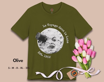Le Voyage Dans La Lune Shirt, Vintage Cinema Tee, Georges Melies Moon Face Graphic, Classic Silent Film Gift, Sci-Fi History Aesthetic Top