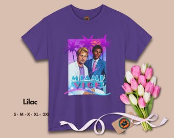Miami Vice 80s Graphic Tee | Retro Neon Aesthetic T-Shirt | Vintage Pop Culture Shirt | Classic TV Show Miami Style, TV Memorabilia Style