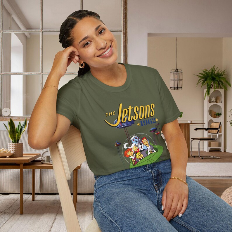 the jetson t shirt, cartoon shirt, tv show tshirts, retro t shirt women, 60s tshirt, vintage t shirt, series t shirts, gift for women, gift image 5