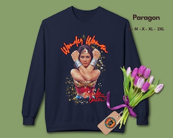 Wonder Woman Lynda Carter Shirt, 70s TV Series Graphic Tee, Vintage Superhero Pop Art, Retro TV, Classic Nostalgia Gift for Vintage TV Fans
