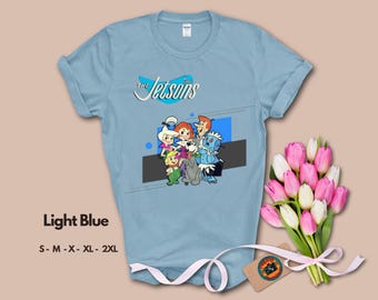 the jetson t shirt, cartoon shirt, tv show tshirts, retro t shirt women, 60s tshirt, vintage t shirt, series t shirts, gift for women, gift