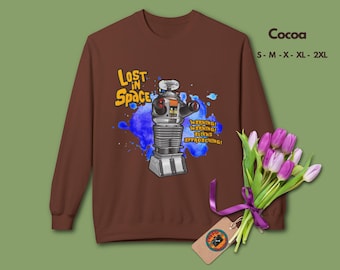 Lost in Space Sweatshirt, Retro, Vintage, Gift Sweatshirt, Gift for her, Birthday gift, Sci-Fi, Robots, Space, 60s TV, Classic Sci-Fi Series
