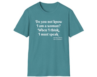 William Shakespeare Graphic Tee: "As You Like It" Softstyle Unisex T-Shirt