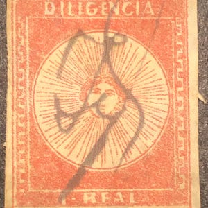 Selling Uruguayo 1856 Uruguay stamps cat. 500 euro, sc#3a  pen cancellation