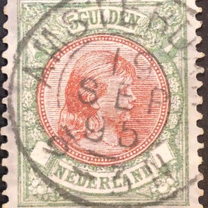 1896 Timbres des Pays-Bas, cat. 650 euros Timbres des Pays-Bas, 5 florins de la princesse wilhelmine.