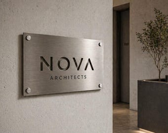 Custom Steel Logo Sign – Personalized Business Storefront Wall Art