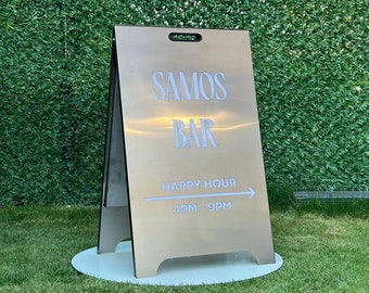 カフェ用サンドイッチ看板、Aフレーム看板、カスタム看板、ショップ看板、店頭看板、歩道看板、理髪店看板、歩道看板、ボード看板