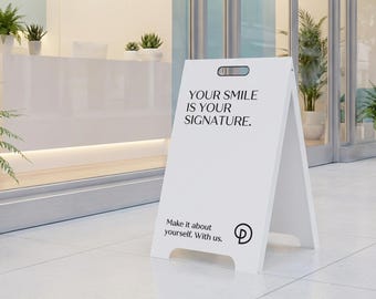 Handmade Metal A-Frame Sidewalk Sign | Customizable Double Sided Board for Cafes and Stores