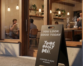 Premium Metal A Board | Outdoor Sidewalk Sign | Custom Double Sided Street Display for Shops & Cafes