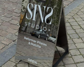 Luxury Stainless Steel A Frame Sign, Premium Mirror Sidewalk Sign, Custom Metal Sandwich Board, High End Storefront Sign