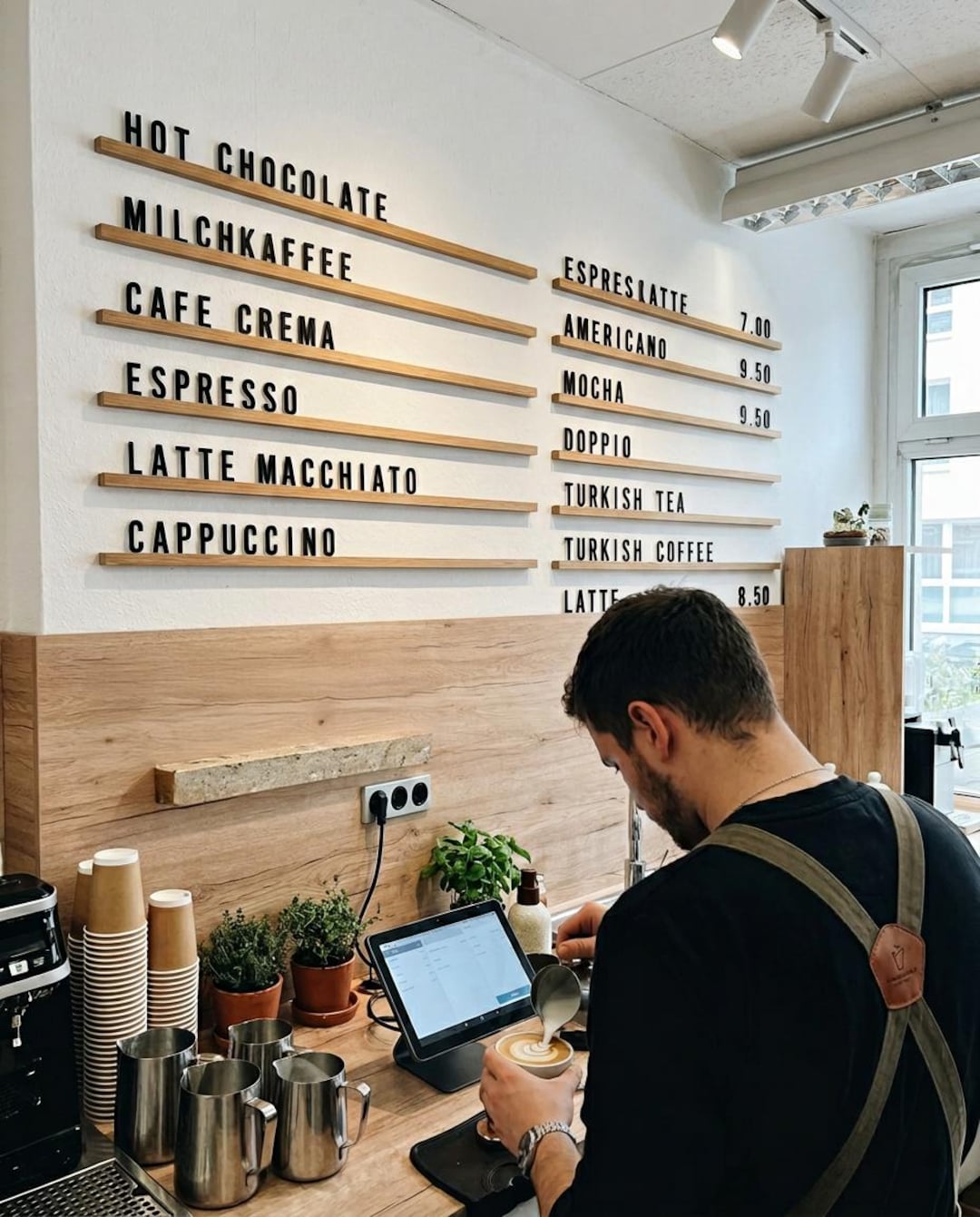 Cafe Coffee Shop Menu Display, Restaurant Menu Board, Wall Mounted ...