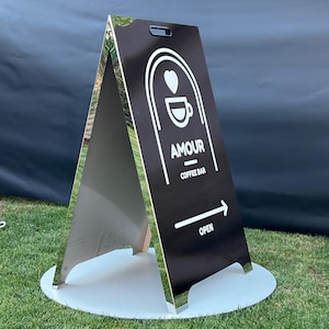 Metall A Frame Schild, Gehwegschild, Sandwich Board Schild für Unternehmen, modernes benutzerdefiniertes Schild, Gehwegschild, A Frame Easy Set Up, Ladenschild