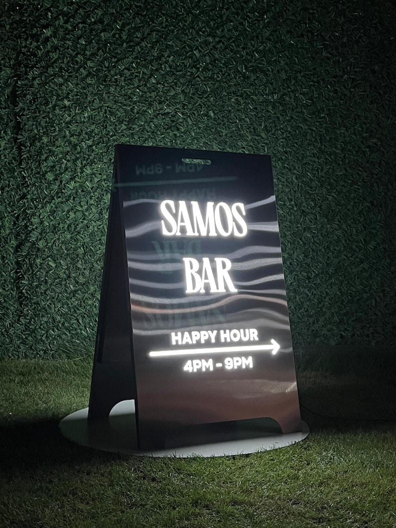 Metal A Frame Sign, Sidewalk Sign, Sandwich Board Sign For Businnesses, Modern Custom Sign, Pavement Sign, A Frame Easy Set Up, Shop Sign image 6