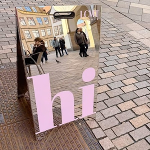 Wedding Welcome Mirror Sign, Event A Frame Sign, Custom Stainless Steel Sidewalk Sign, Elegant Sandwich Board