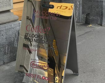 Metal A Frame Sign, Sidewalk Sign, Sandwich Board Sign For Businnesses, Modern Custom Sign, Pavement Sign, A Frame Easy Set Up, Shop Sign