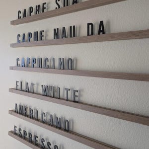 Restaurant Menu Board, Wall Mounted Wooden Rails, Cafe Coffee Shop Menu ...