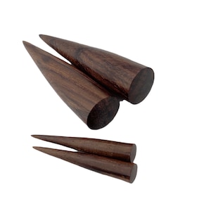 Real Gauge, Natural Sono Wood, Taper Earring, 5mm, 6mm, 8mm, 11mm, 16mm, 19mm, Hand Carved, Tribal Style